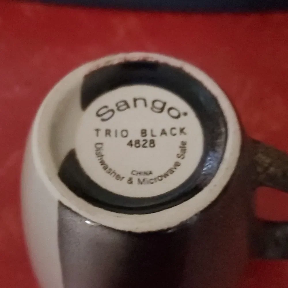 Sango 4828 Tri Black Cup Mug 12 oz